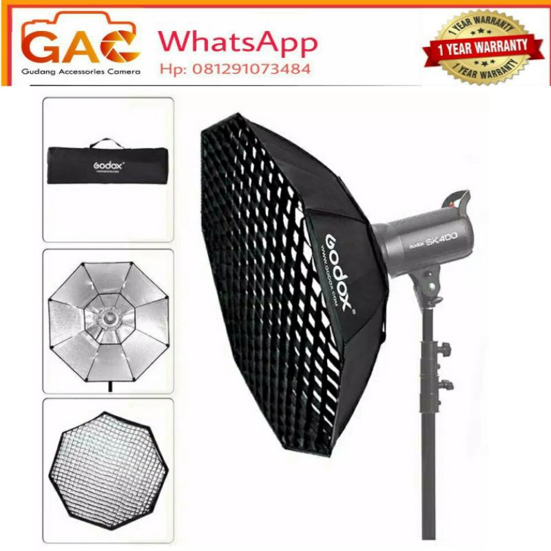 paket GAC lampu GODOX SL-60W + softbox SB-FW120 octagonal GRID + lightstand TAKARA SPIRIT 3