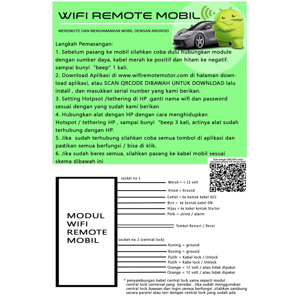 Keyless Wifi Remote Mobil Android Terbaru Shopee Indonesia