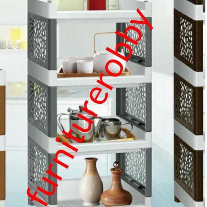 Siapkirim# Rak Plastik Serba Guna Susun 4 Kecil-Rstk-4