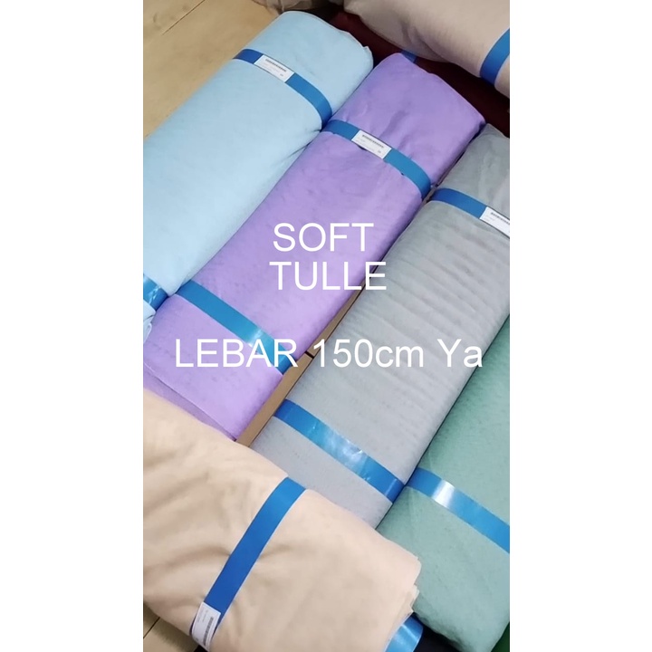 KAIN SOFT TULLE  - KAIN TILE METERAN / BAHAN TULE POLOS HALUS &amp; LEMBUT. [harga utk per 0.5m]
