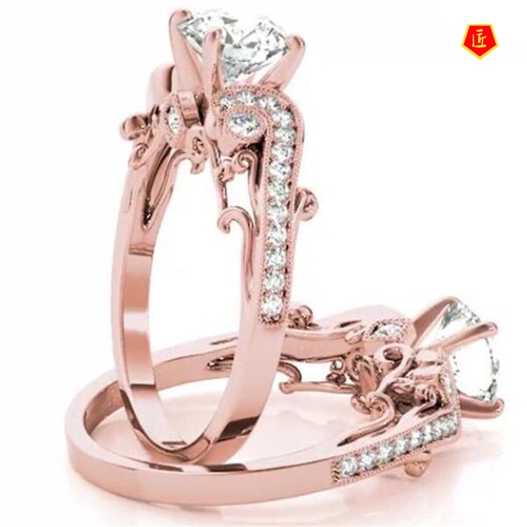 [Ready Stock]Fashion Elegant Micro Inlaid with Diamond Ring