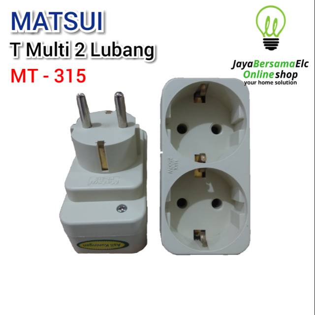Stop Kontak Colokan T multi 2 Lubang MATSUI MT - 315