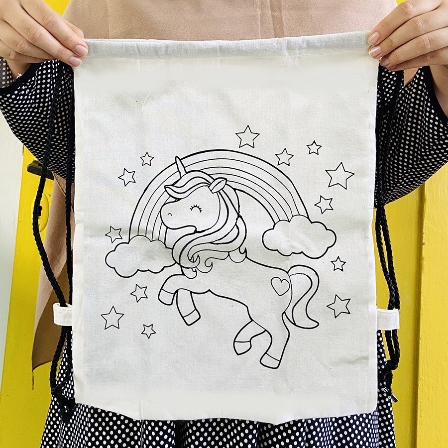 

Painting Kit String Bag Unicorn - Paket Lengkap Melukis (Cat Kuas Pallet Tas Pouch)