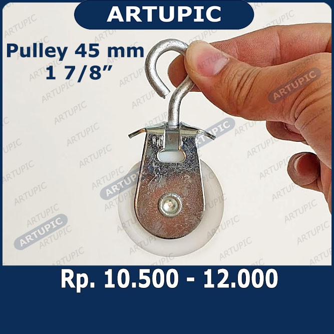 Pulley Puli Puley Kerekan Katrol 1 7/8 inch 45 mm 1 7per8 Inch Kapasitas 15 kg untuk nipple kandang