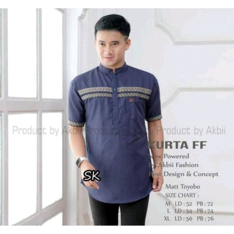 [BISA COD]KOKO KUTRA LENGAN PENDEK|KOKO KURTA MUSLIM PRIA DEWASA|KURTA FF MATERIAL&quot;TOYOBO&quot;SIZE M, L,XL, XXL