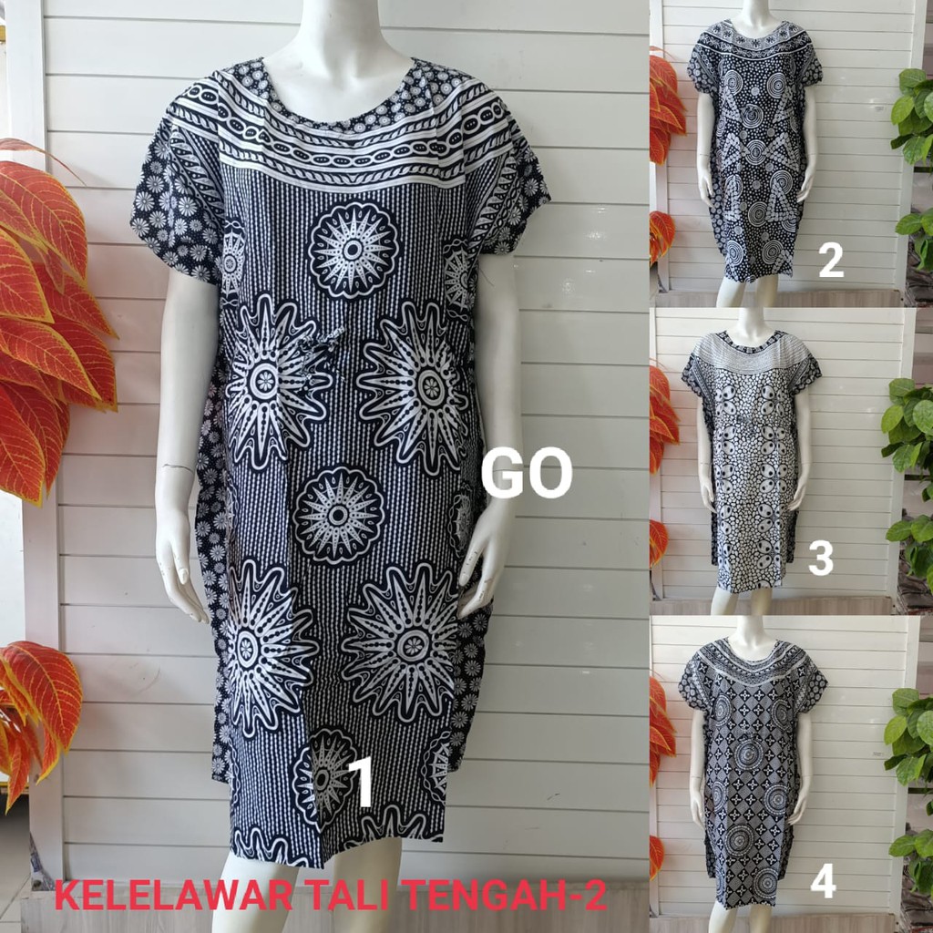 gof DASTER HAP KELELAWAR JUMBO BATIK Dress Batik Pendek Monocrome Murah