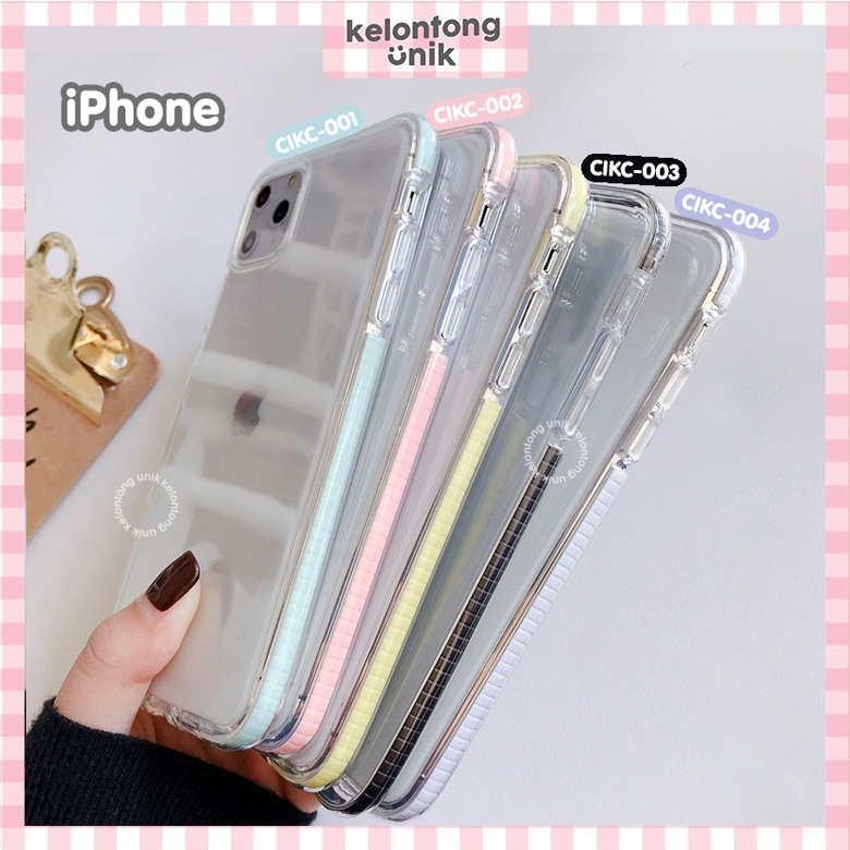 For iPhone - Anti Knock Color Border Soft Case