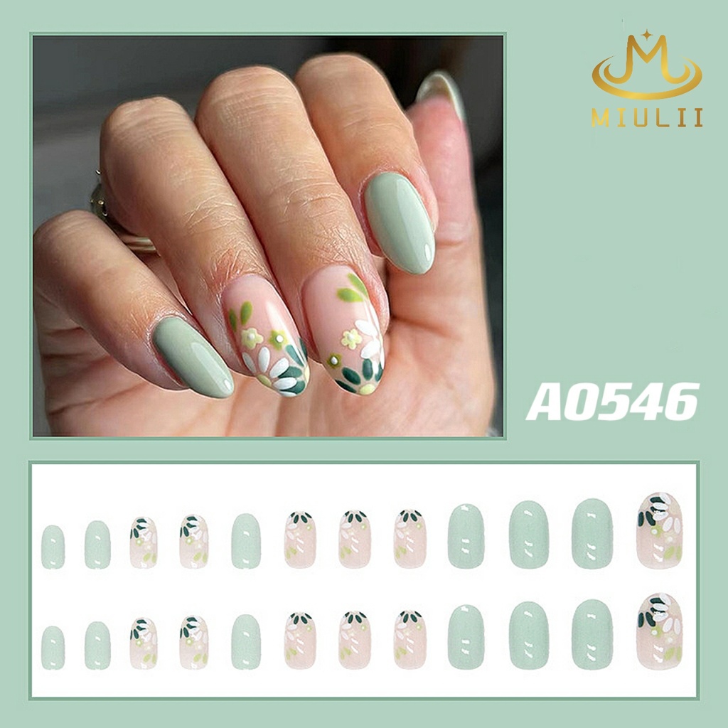 MIULII / KUKU PALSU   A0546  / 24PCS / 3D / NAIL ART / PREMIUM / CUTE / FREE LEM JELLY / KUTEK