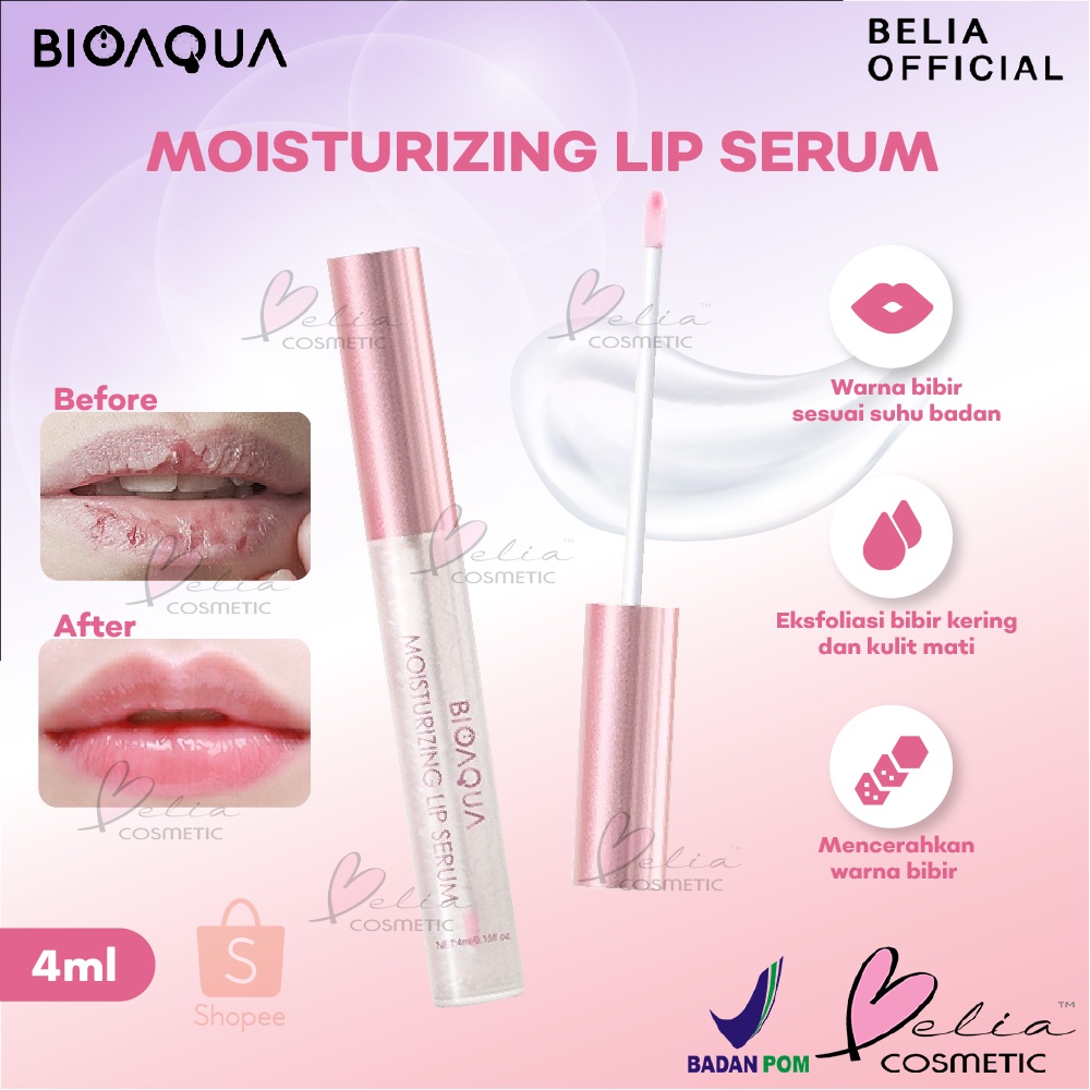 ❤ BELIA ❤ BIOAQUA Moisturizing Lip Serum 4ml | Pink Alami Lip Balm Bibir Pelembab Bibir Lip Gloss Lip Oil Lip Care Pemerah Bibir Serum Bibir