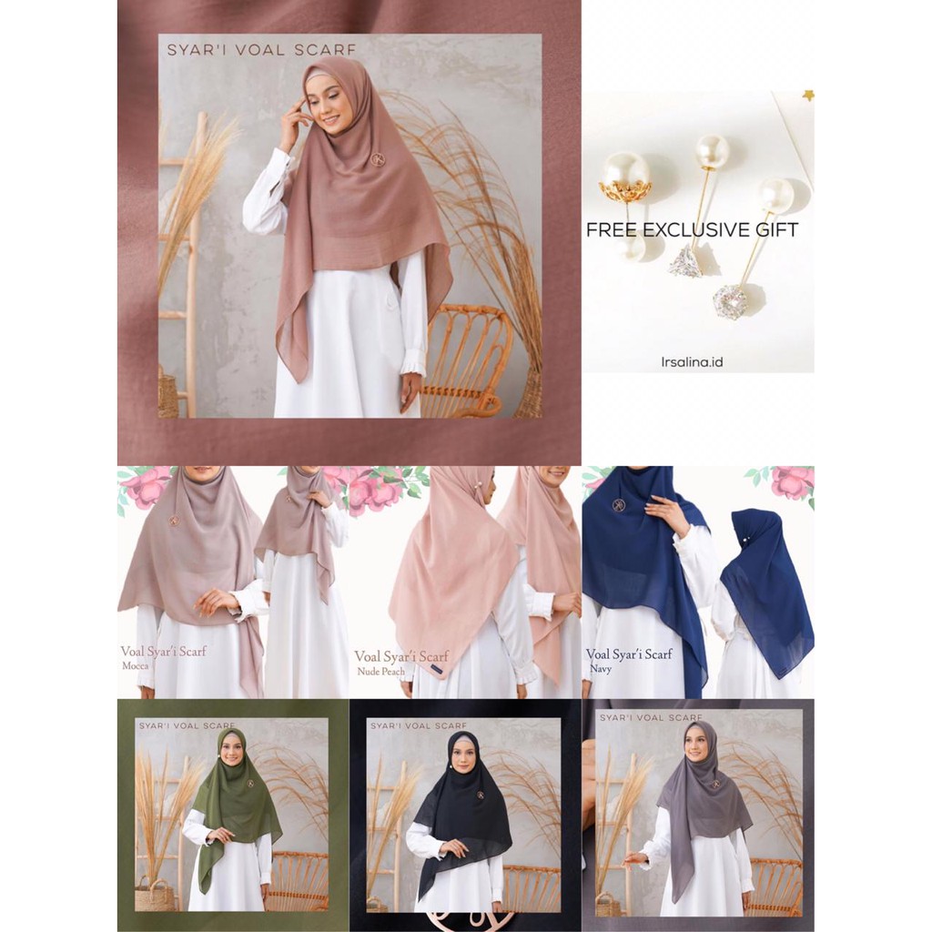 

Irsalina Paket Voal Syar’i Scarf 3pcs Only Rp285.000 (bebas warna) + Free Tuspin