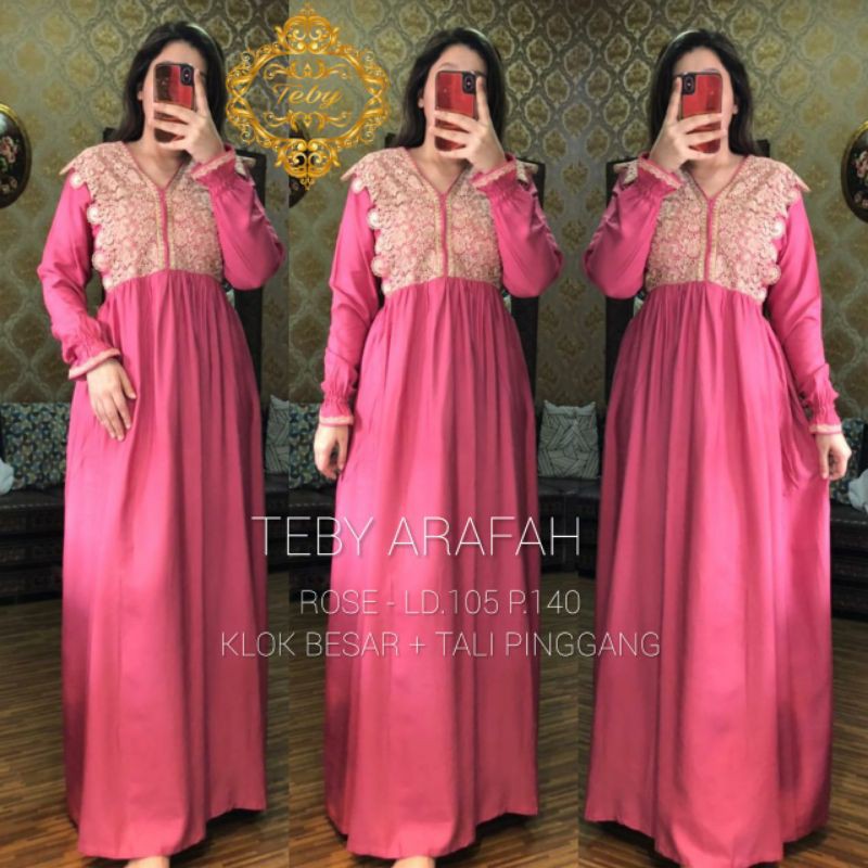 Daster Arab TEBY ARAFAH Long Dress Rayon Gamis Rayon