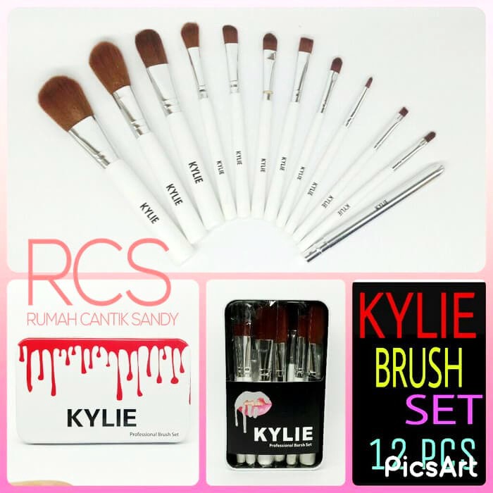 KYLIE Brush Kit 12 in 1/ Make Up Brush KYLIE Set 12 in 1 ~ KUAS WAJAH