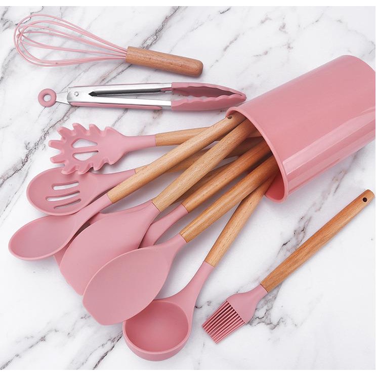 Spatula Sillicone Utensil Set 11 Pcs / Peralatan Memasak Anti Leleh Panas