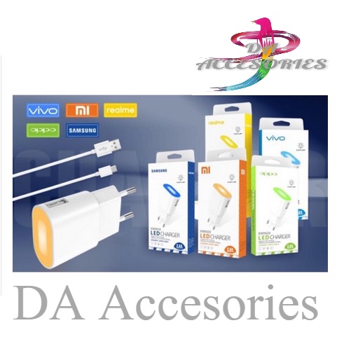 Charger Xwin branded LED 2.1A SAMSUNG , XIAOMI , OPPO , VIVO dan REALME For Micro Usb