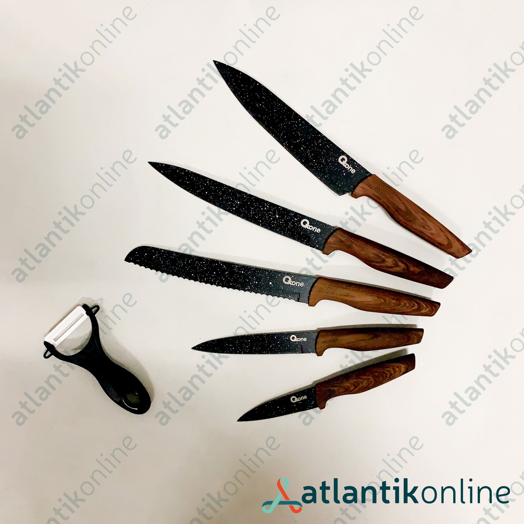 Black marble knife set pisau 5pcs + ceramic peeler OXONE OX-605 OX605