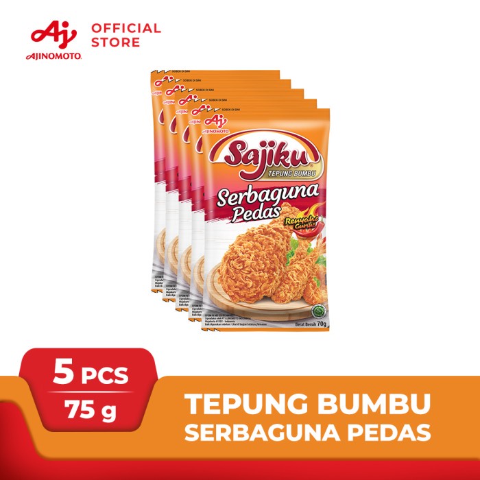 

MURAH SAJIKU® Tepung Bumbu Pedas 75g (5 pcs)