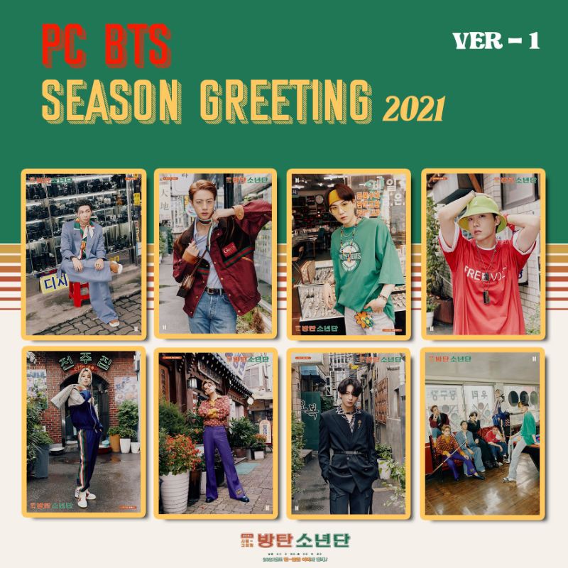 BANGTAN PHOTO CARD SEASON GREETING 2021 (1 Set 8 pcs) unofficial