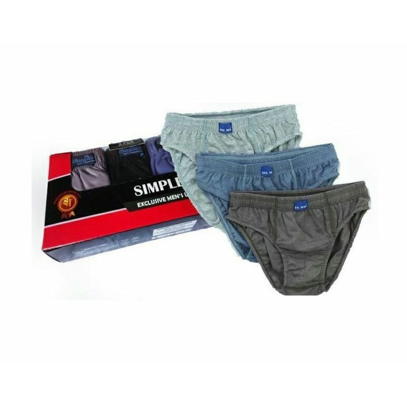 3 Pcs Cd Celana Dalam Pria Dewasa Simple Fit
