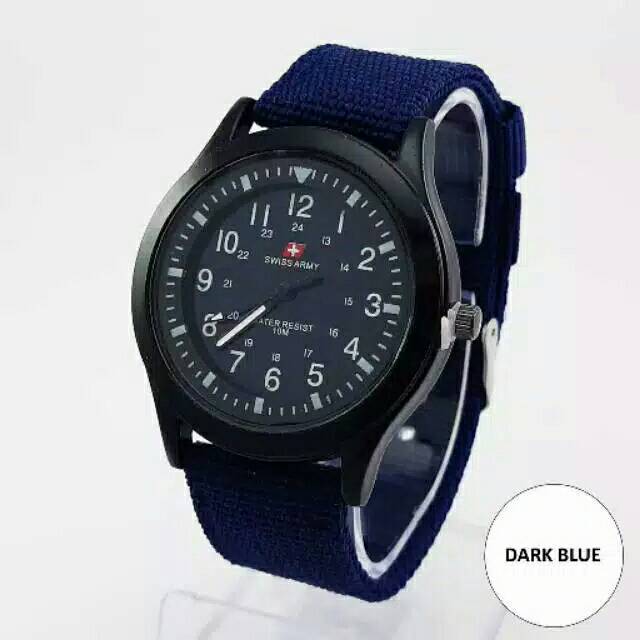 (Terima Cod)Jam Tangan Pria Swss Strap kain/Canvas Terlaris(Dikirim Jakarta)