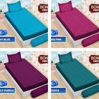 RC Sprei Bonita Polos Embos Ukuran King 180x200 Warna Lengkap