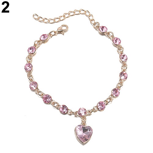 Hu Hu Hu Hu Hu Alat Bantu Pasang Kacamata♡ Gelang Rantai Dengan Charm Hati Aksen Berlian Imitasi Untuk Wanita