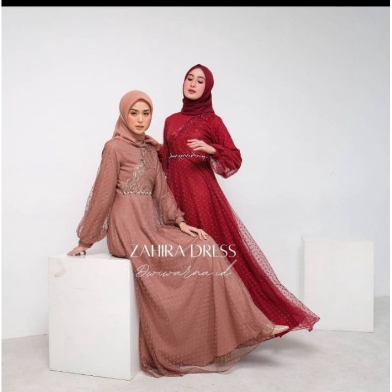 gaun tile dot cocok buat kondangan, mantan