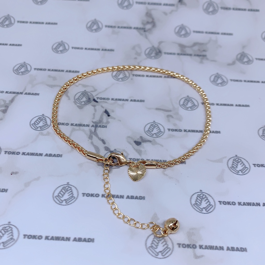 Gelang Kaki Xuping Gold Wanita Dewasa Motif Rantai Tambang *14