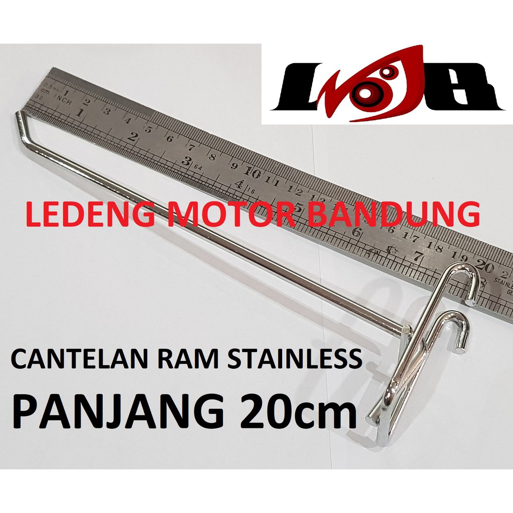 Cantelan Ram Stainless 20cm Besi Gantungan Barang Tebal Kawat Gantung