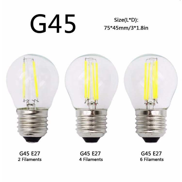 lampu LED bulb bohlam edison / cafe / filamen / antik / pijar G45 2W 2 watt 4w 4 watt
