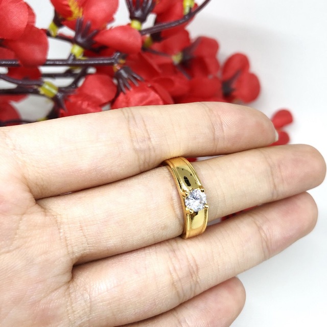 Cincin solitaire berlian imitasi // cincin kawin // cincin soulmate // cincin berlian replika