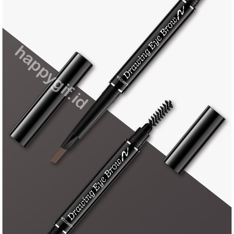 LAMEILA Eyebrow Pen Double Heads 7 Colors Lasting Pen Waterproof Pencil Kotak Hitam LA031 789