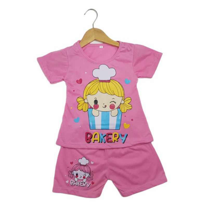 SETELAN SI JAMBUL BAJU ANAK PEREMPUAN 2-7 TAHUN MOTIF BAKERY