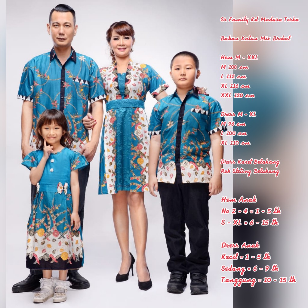 Batik Nusantara Couple Family Dress Krisdayanti (KD) Madura Toska / batik keluarga / OOTD kondangan