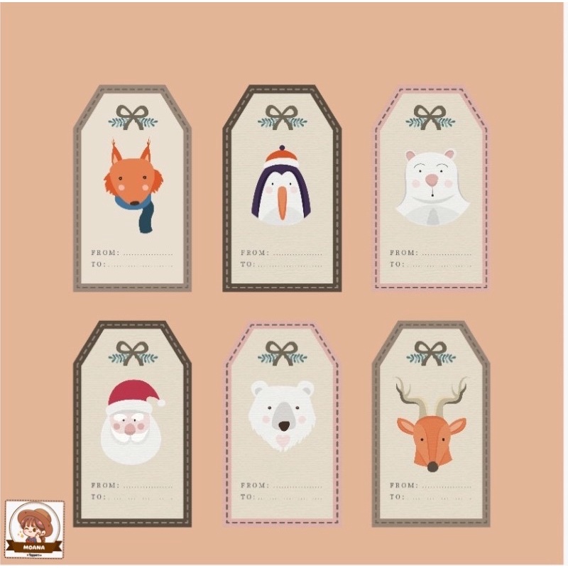 

Hangtag label Natal Christmas untuk kartu ucapan parcel hampers #005