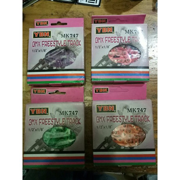 Rantai single SPEED merk YBN Seri MK747 BMX FREESTYLE TRACK