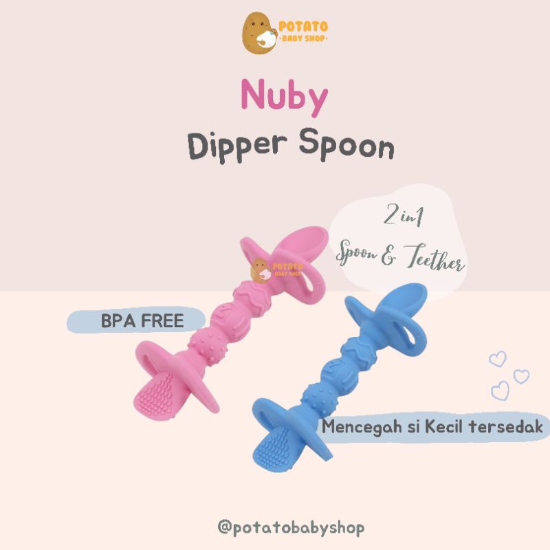 Nuby - Silicone Dipper Spoon Sendok &amp; Teether