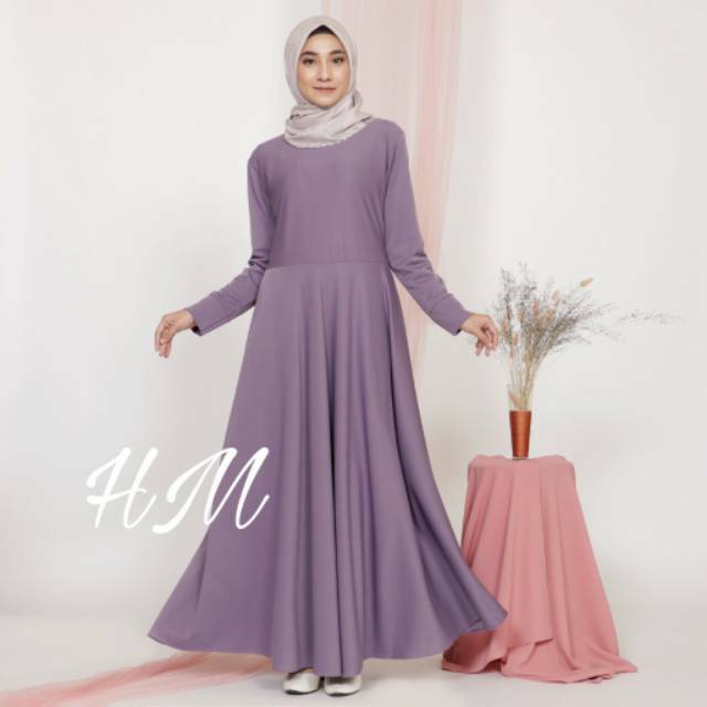 (COD) GAMIS POLOS MOSCREPE PREMIUM NON BUSUI / MURAH