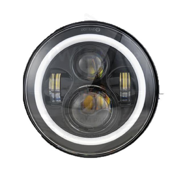 Lampu LED DOT SAE Daymaker 7 inch inci Halo Ring Batok Lampu Utama Motor Mobil Harley Jeep 7Y1