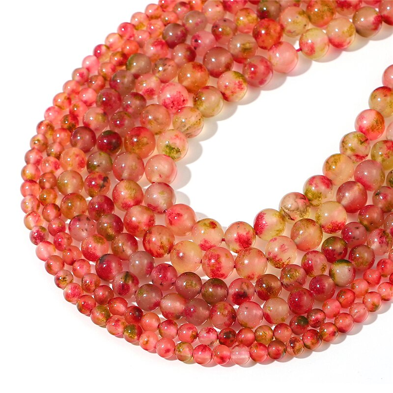 High Quality Mixed Color Watermelon Crystal Round 6/8/10mm Gem Loose Natural Beads Strand DIY Creative Jewellery Making