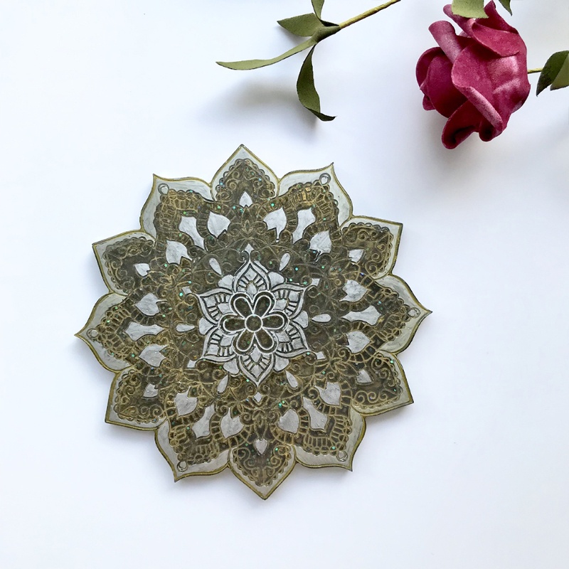 SIY  Coaster Resin Molds Silicone Mandala Coaster Mold Epoxy Resin Casting Molds