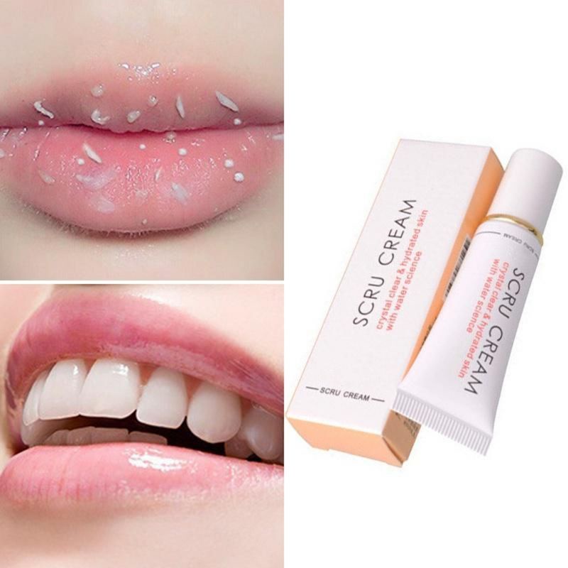 Scru Cream Gel Pelembab Bibir Kering Kasar &amp; Pecah-Pecah / Lip Exfoliating Gel / Lip Scrub Bibir Pecah-Pecah Menghilangkan Kulit Mati Di Bibir / Krim Pelembab Bibir Kering / Krim Perawatan Bibir Kering &amp; Pecah-Pecah / Lip Scrub &amp; Exfoliator Bibir Pecah