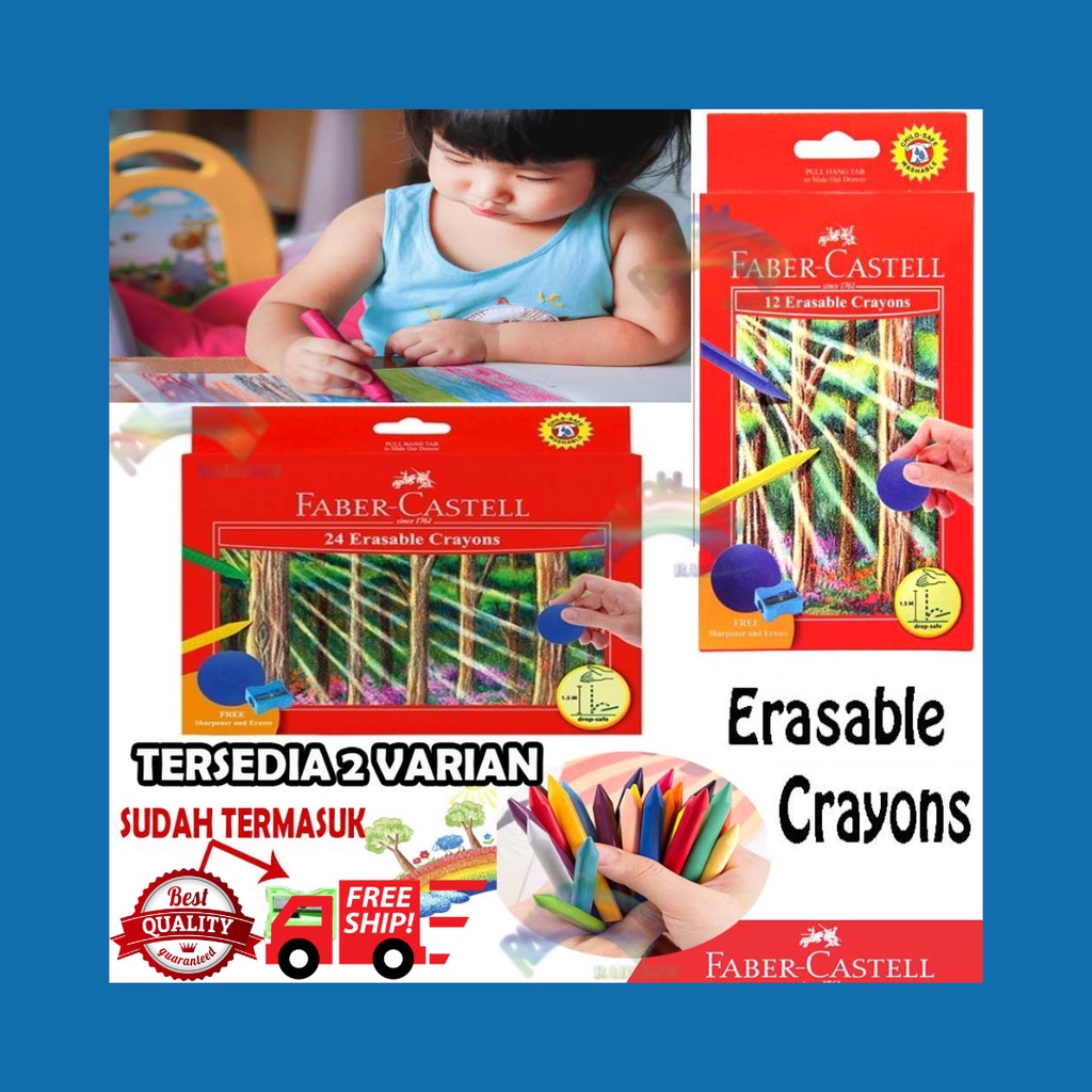 

CRAYON 12W ERASABLE FABER CASTELL 122530/24WARNA 122531