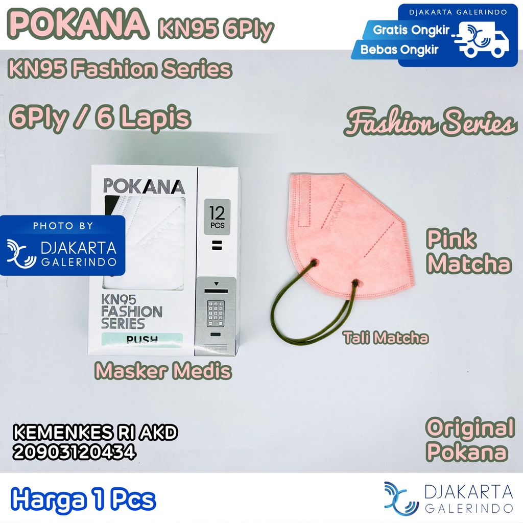 Masker POKANA KN95 6PLY Fashion Series Adult / Dewasa - Medical Mask / Masker Medis Fashion