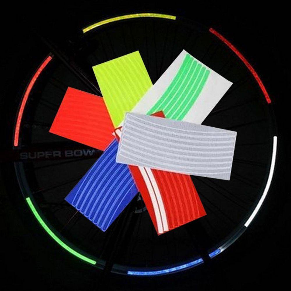 Lanfy Stiker Sepeda Ban Sepeda Motor Strip Fluorescent Wheel Rim MTB Sepeda Reflektif