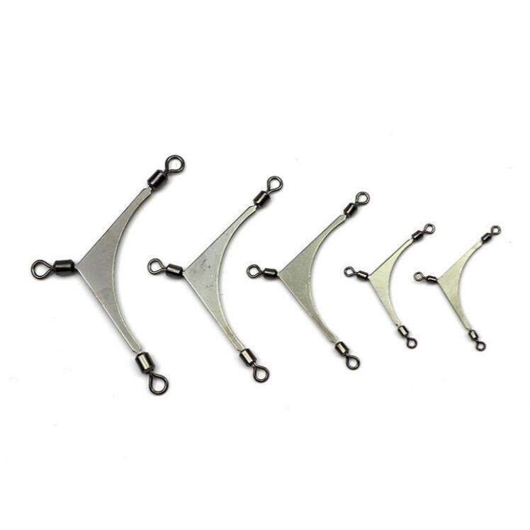 10pcs / Lot Kili-Kili Pancing Rolling Swivel 3 Arah