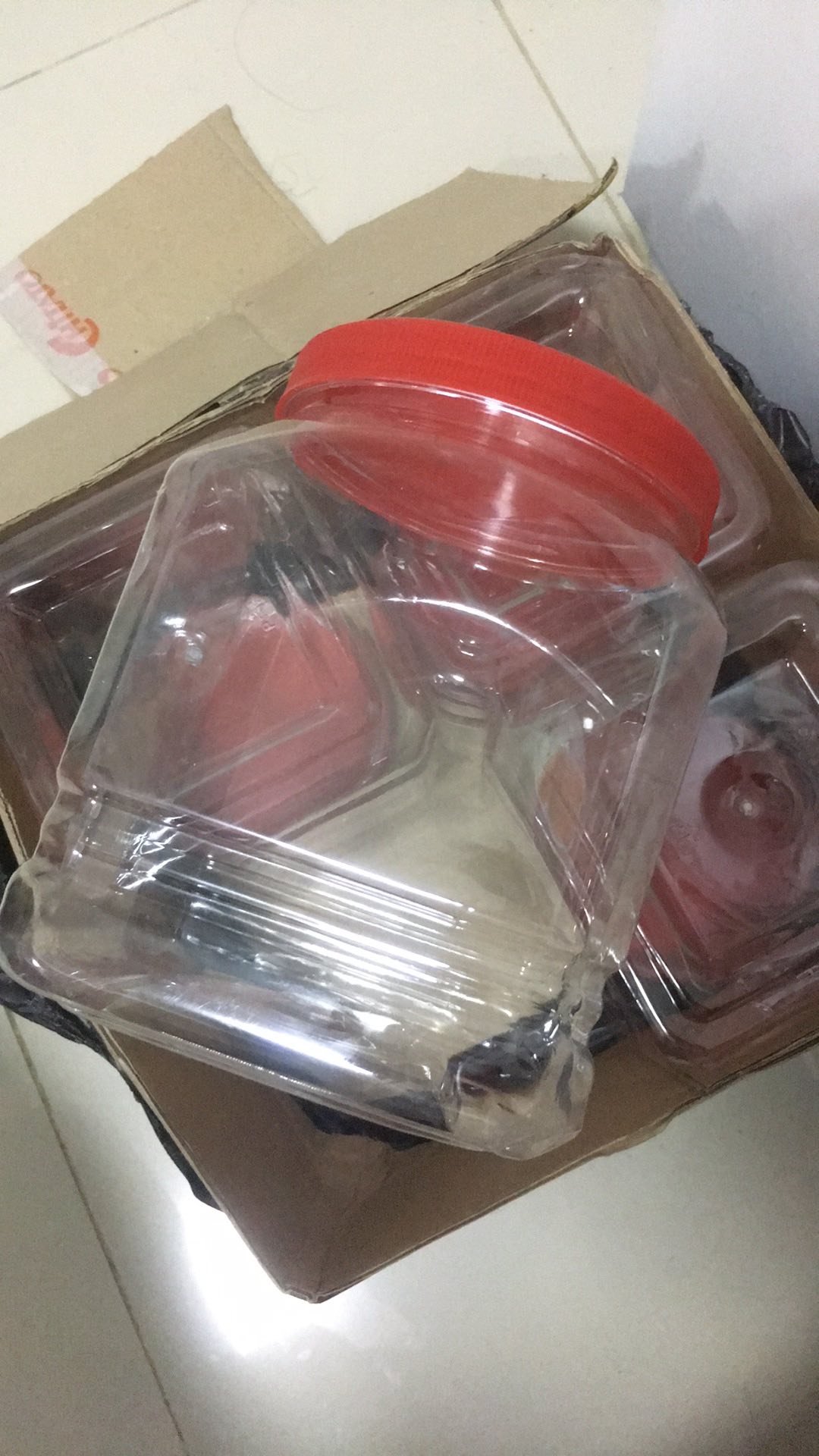 Toples Plastik Kotak Buat Ikan Cupang,permen 2.2 Liter