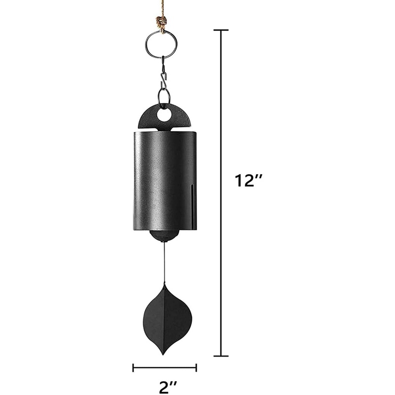 Deep Resonance Serenity Bell Windchime - Metal Hanging Wind Chime Handcrafted Steel Bell, Plays Beautifully in the Wind