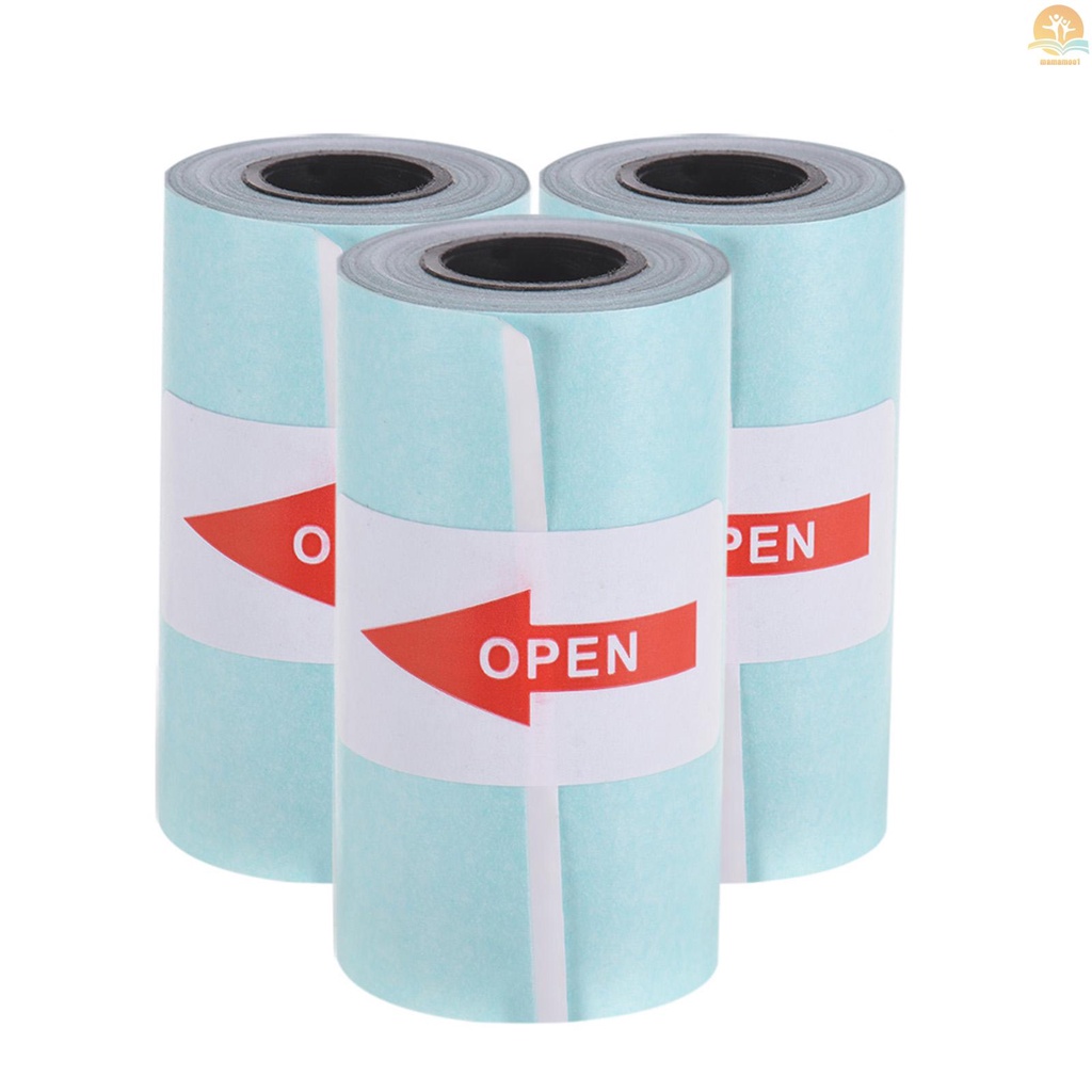 Printable Sticker Paper Roll Direct Thermal Paper with Self-adhesive 57*30mm for PeriPage A6 Pocket Thermal Printer for PAPERANG P1/P2 Mini Photo Printer, 3 Rolls