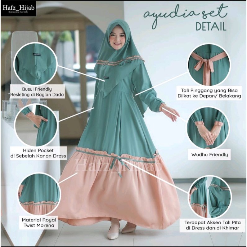 GAMIS AYUDIA SET HIJAB/GAMIS ITY CREP/GAMIS SET HIJAB/GAMIS HAFZ HIJAB/GAMIS SYAR'I/GAMIS SET HIJAB/GAMIS HIJAB