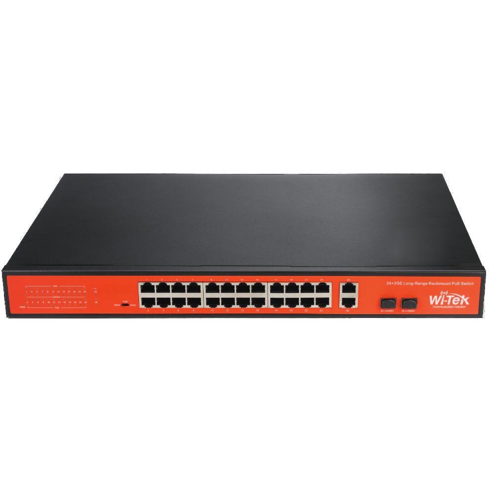 Wi-Tek WI-PS526G 24FE+2Combo Ports 48V PoE Switch with 24-Port PoE Witek